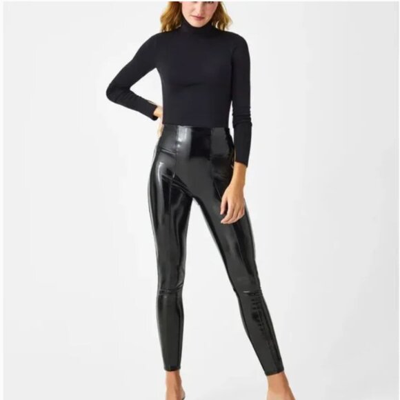 SPANX Pants - Spanx Faux‎ Leather Patent Legging Black XL